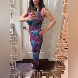 Size S: Tropical Print Maxi Dress